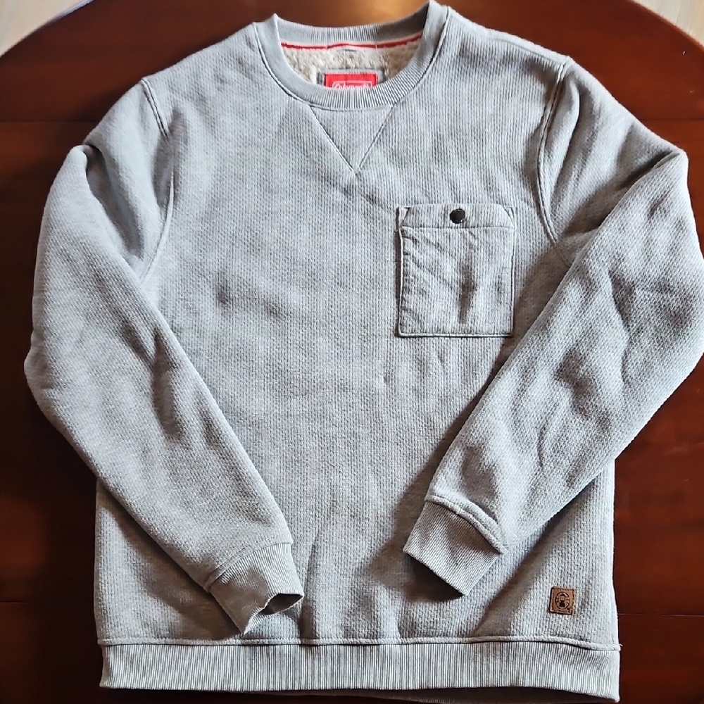 Coleman Gray Crewneck Sherpa Lined